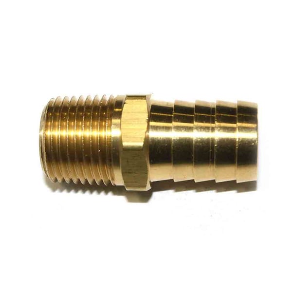 Interstate Pneumatics Brass Hose Barb Fitting, Connector, 3/4 Inch Barb X 1/2 Inch NPT Male End FM89 - main